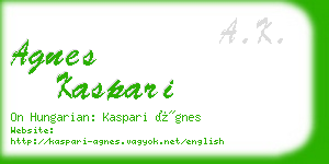 agnes kaspari business card